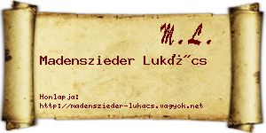 Madenszieder Lukács névjegykártya